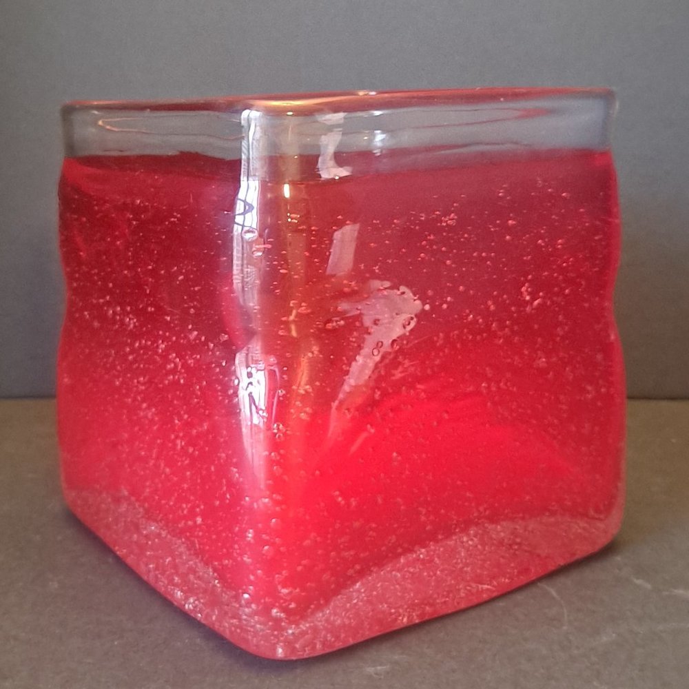 BUBBLED GLASS VASE OR VOTIVE